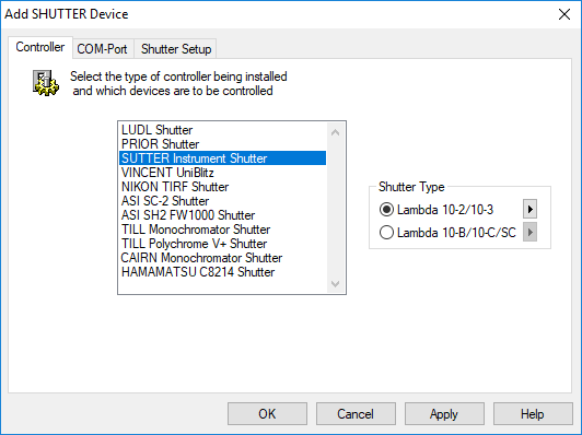 Select Shutter Device 